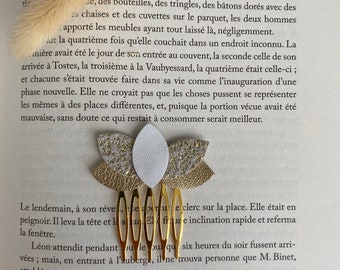 peigne cheveux floral blanc paillettes doré bijou cheveux accessoire floral marié élégant bohème cadeau témoin mariage mère