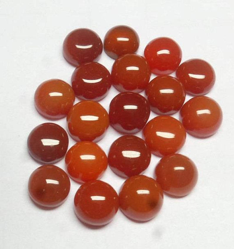 10 pieces natural red onyx round shape cabochon gemstone in calibrated size