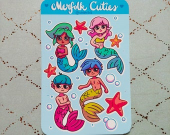 Merfolk Cuties Sticker Sheet