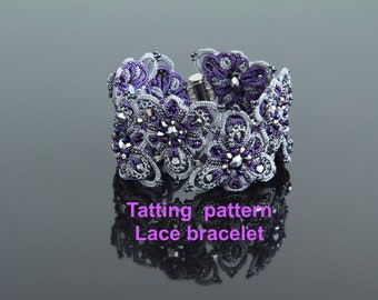 Tatting Bracelet Tutorial Shuttle Tatting Pattern Lace Jewelry Tutorial PDF Instant Download Intermediate DIY Gift