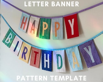 Letter Banner Pattern Template