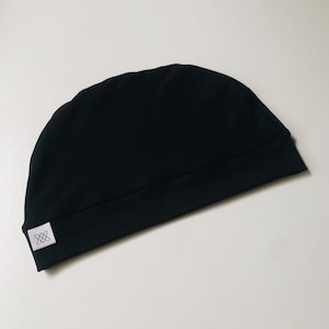 Black - Cozy Soft Cap for Women, Chemo Patient, Sleep Cap, Alopecia Hair Loss, Headwear