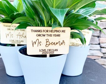 Teacher Gift/ Thanks for Helping Me Grow/ Plant Stick/ Plant Lover/ Worlds Best Teacher/ Teacher Appreciation/ End of Year Gift