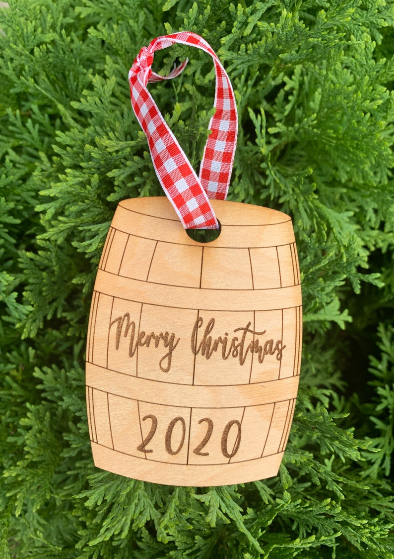 Bourbon Barrel Ornament Personalized Ornament Wood Ornament Etsy