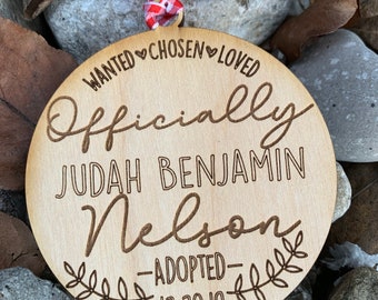 Adoption Ornament/ Gotcha Day/ Adoption Day/ Christmas Ornament/ Forever Family/Boho/Minimalist Ornament/Adoption Gift/Adoption Day