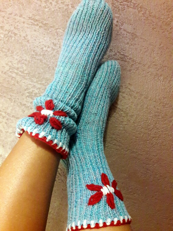 Hand Knitted Socks 100 Cotton Yarn