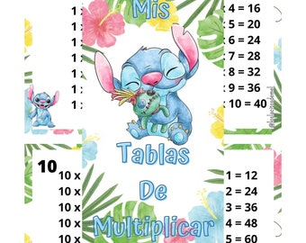 Tablas de multiplicar Stitch-Imprimible