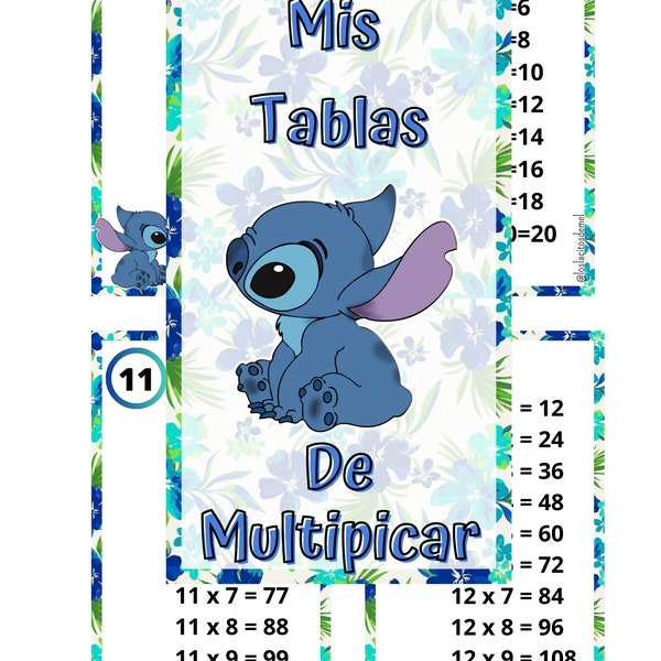 Stitch multiplication tables, printables