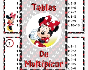 Minnie multiplication tables - printable