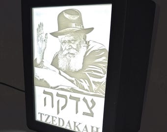 3D Printed Lithophane Lightbox: Customizable Chabad Rebbe Tzedakah Box