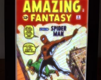 3D Printed Lightbox, Fantasy #15 Spider-man Lithophane