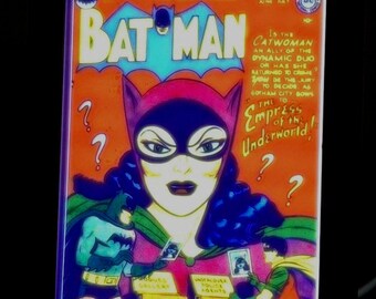 3D Printed Light Box Batman No 65 comic book cover 1st appearance of Catwoman, gorgeous!