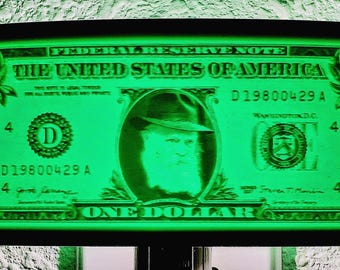 Lubavitch Rebbe Night Light, in One Dollar Bill 3D printed Lithophane