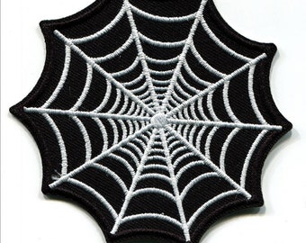 Spider's Web Cobweb Logo Sew Iron On Patch Embroidered Applique 