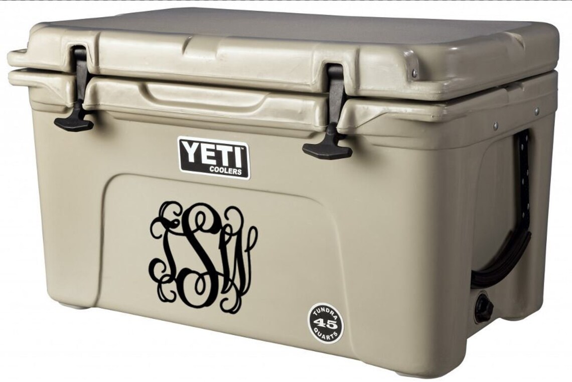 Yeti Cooler Decal Monogram Vinyl Decal monogram cooler decal Etsy