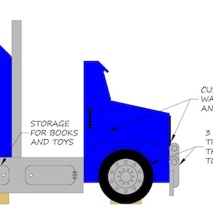 Twin Size Semi Truck Bed PLANS (Plans Only), Create a Big Rig Themed Bedroom for your Child!! Perfect for the DIY Woodworking Enthusiast!