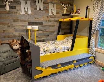 Twin Size Bulldozer Bed PLANS (Plans Only), Create a Construction Themed Bedroom for your Child, Perfect for the DIY Woodworking Enthusiast