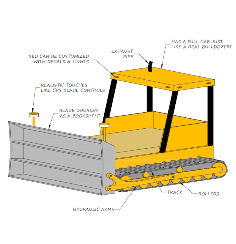 Bulldozer Bed Plans Pdf Format Create A Construction Themed 50