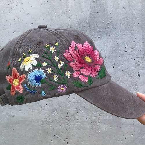 Hand Embroidered Hat Embroidered Baseball Caps Custom - Etsy