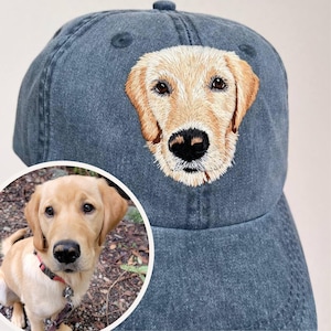 Dog mom hat, Custom embroidery pet hat, pet memorial, Personalized baseball hat dog face portrait, Customized dog dad hat dog mom gift