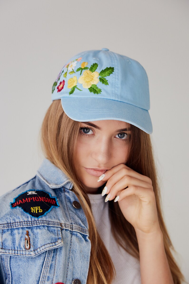 Hand embroidered hat embroidered flower hat jessecmault hat  etsy