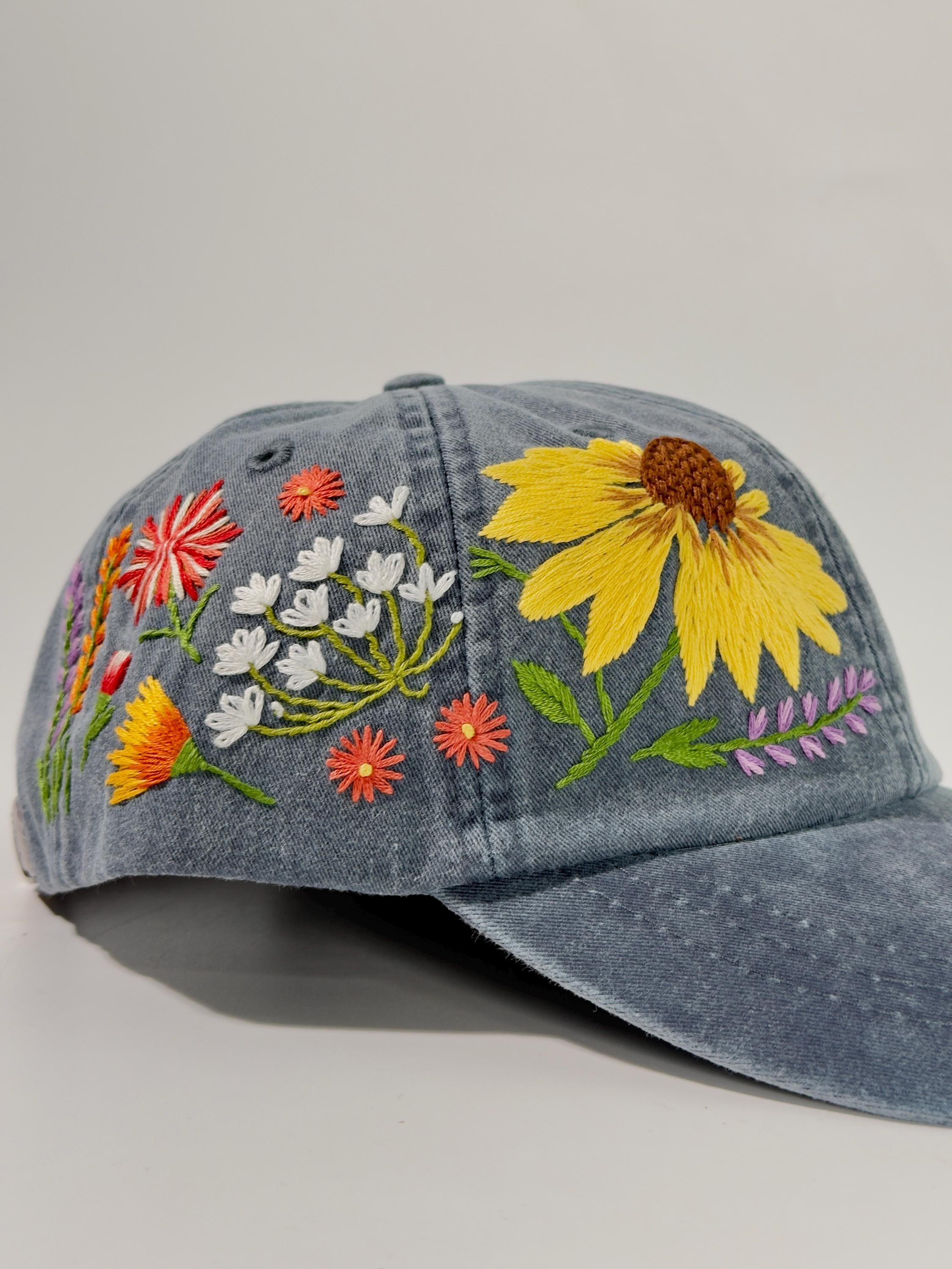Women\'s Embroidered Baseball Cap Adjustable Soft Breathable Hats Romantic Floral Womens Floral Baseball Cap - Etsy main image 3