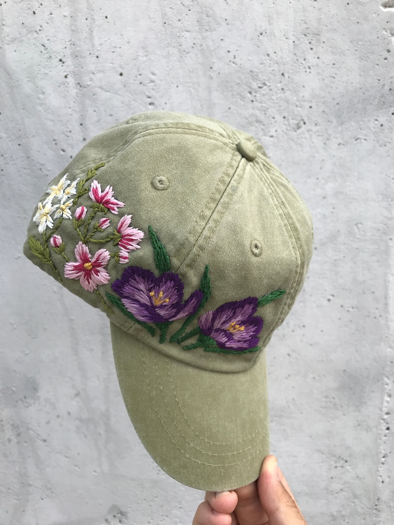 Hand Embroidered Hat / Custom Embroidered Hat / Floral Etsy
