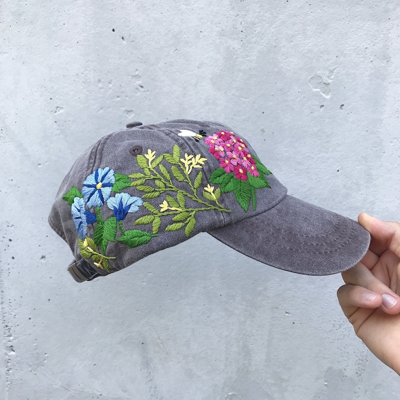 Distinctive Hats Sheer Embroidered Flowers in White 20203-WHI