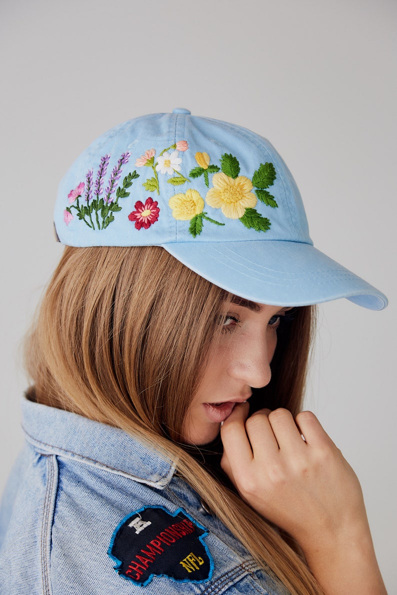 Hand embroidered hat embroidered flower hat jessecmault hat  etsy