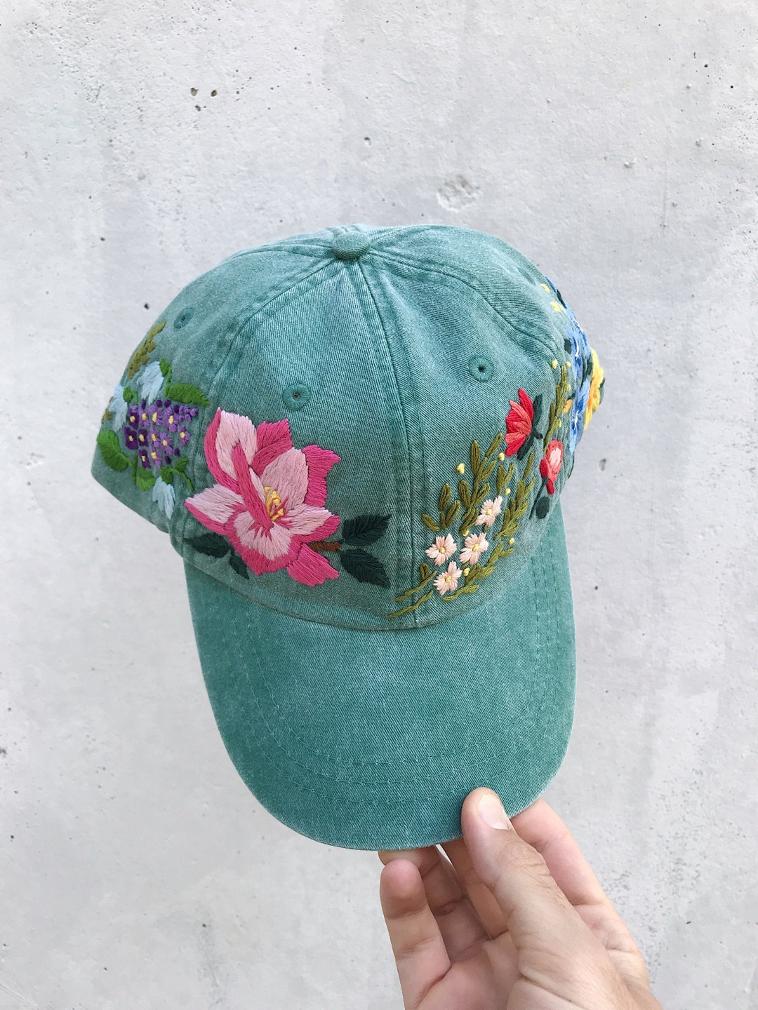 Mothers Day Hand Embroidered Hat Custom Embroidered Hat Floral - Etsy