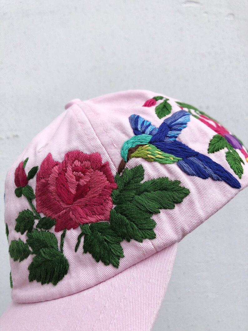Hand Embroidered Hat Custom Embroidered Baseball Cap for Women Etsy