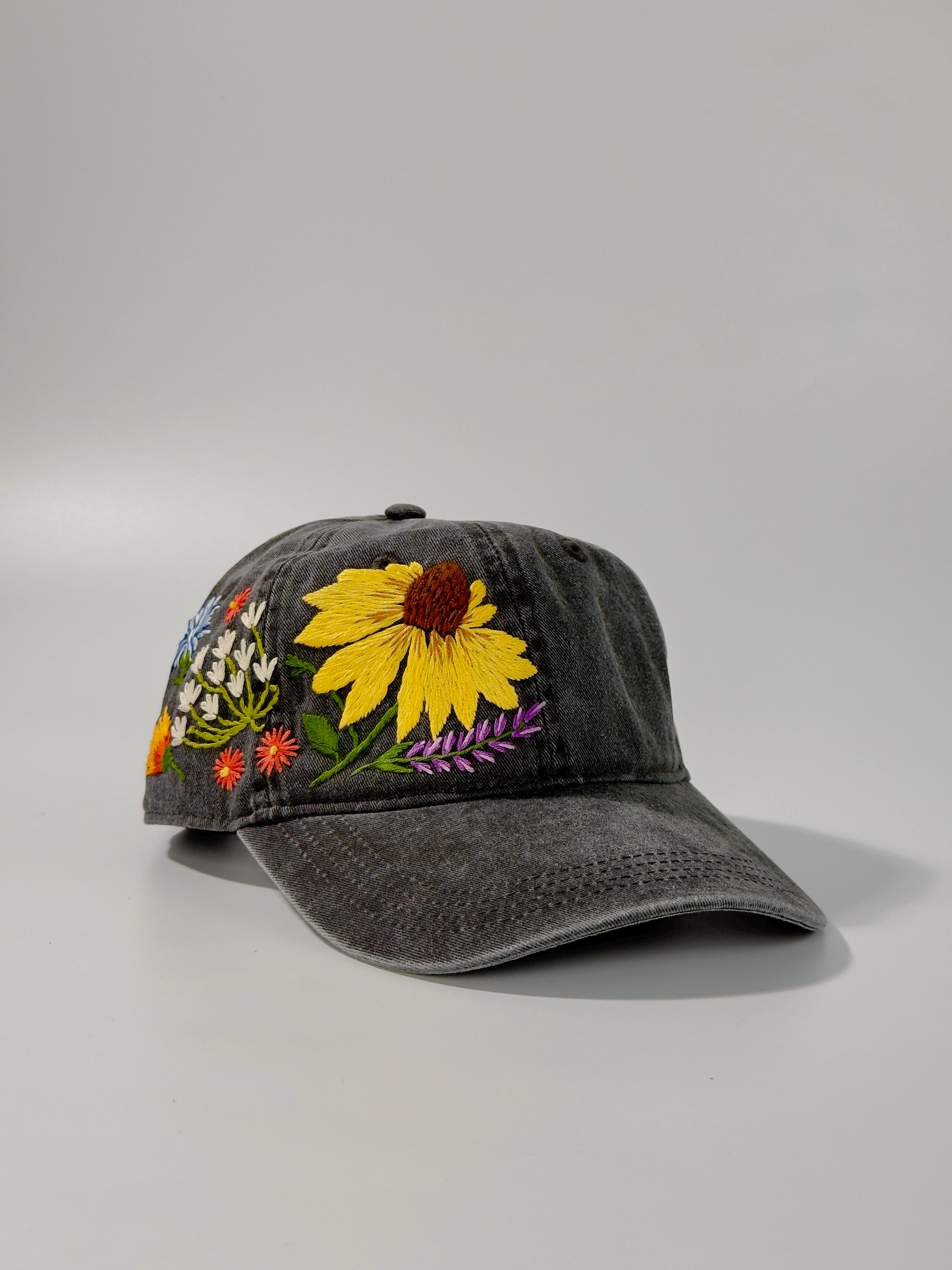Women\'s Embroidered Baseball Cap Adjustable Soft Breathable Hats Romantic Floral Flower Women main image 3