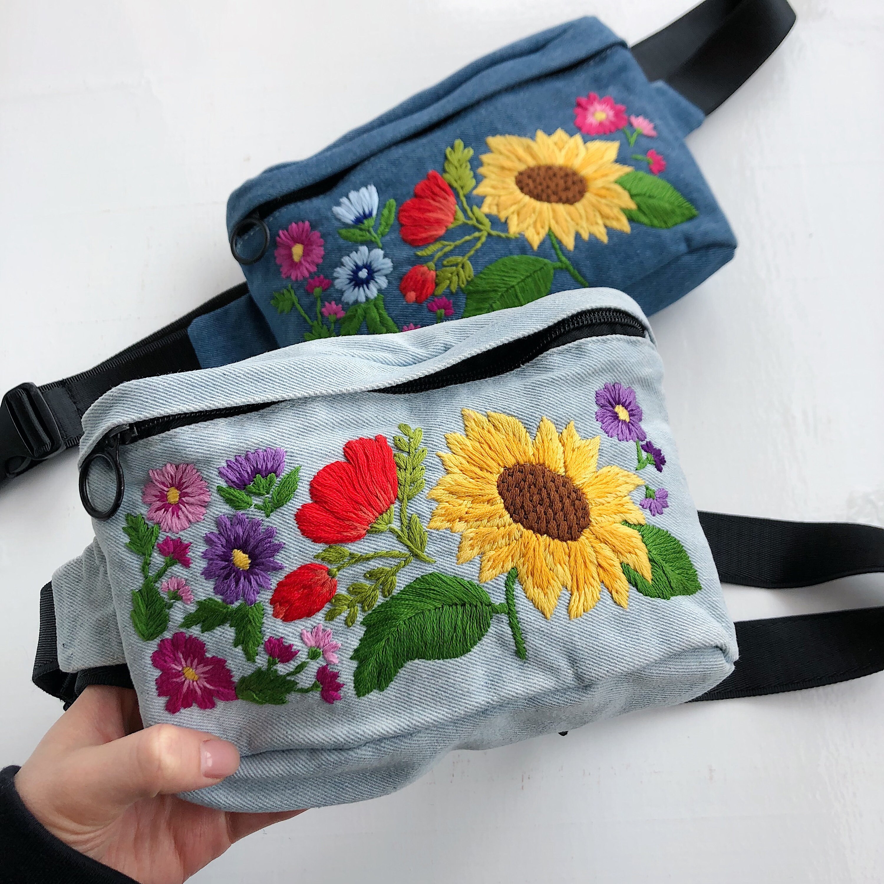 embroidered fanny pack