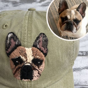 Dog mom hat, Custom embroidery pet hat, pet memorial, Personalized baseball hat dog face portrait, Customized dog dad hat dog mom gift image 6