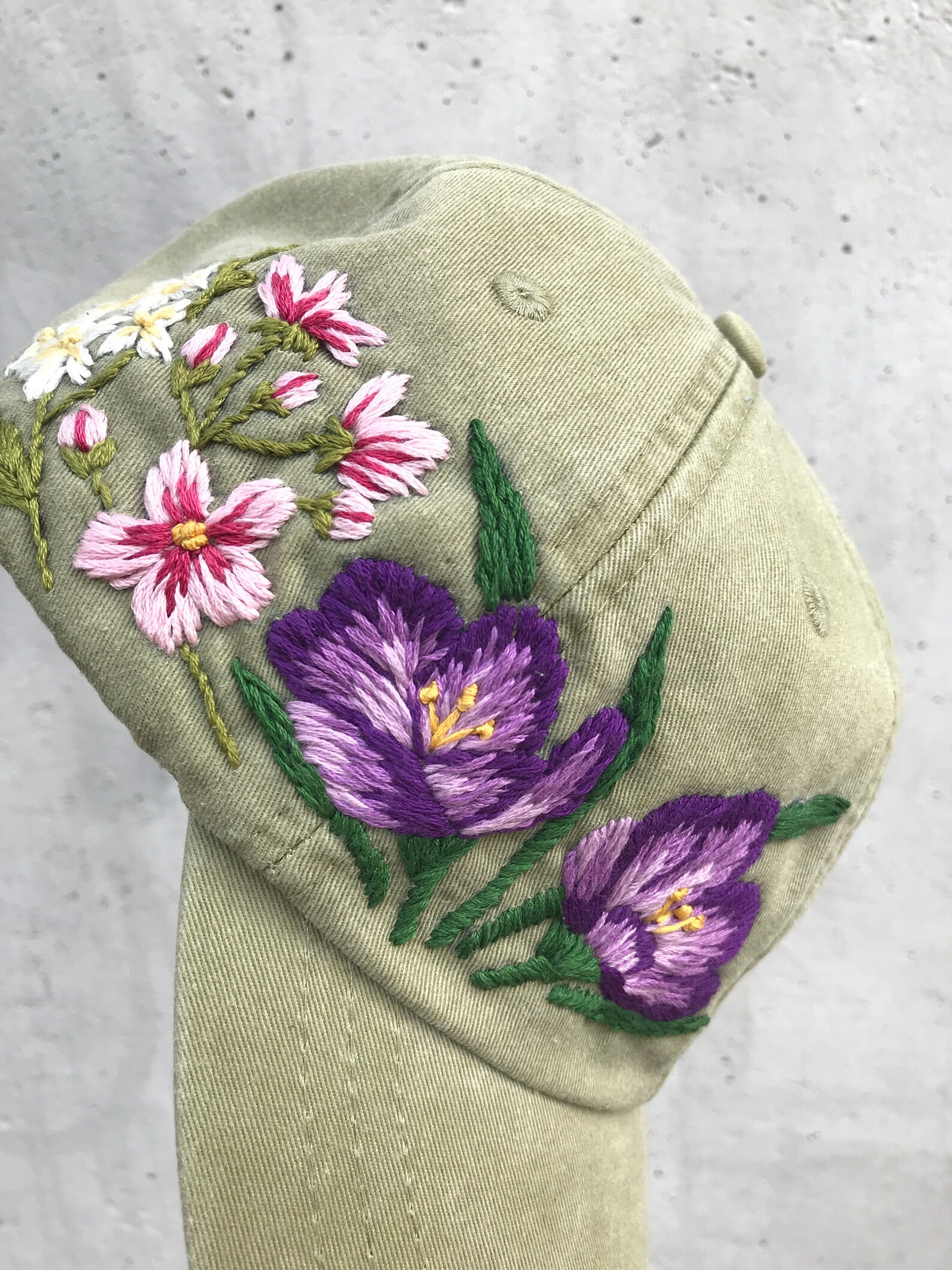 Hand Embroidered Hat / Custom Embroidered Hat / Floral Etsy