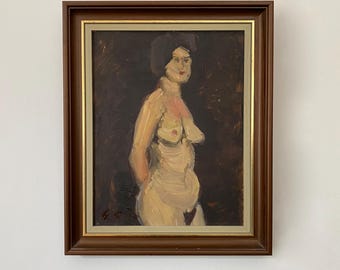 Original Swedish Nude Female Portrait Painting by Gustaf Sjöö / Wall decor / Wall art