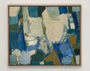 Vintage Swedish Abstract Painting: Arthur Y Nilsson Signed Art