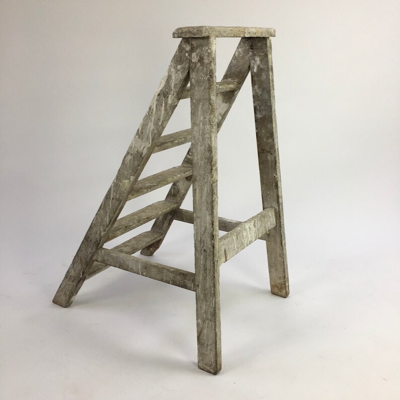 Vintage Step Ladder Library Ladder Wooden Ladder Etsy