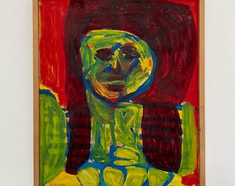 Large Mid-Century Modernist Painting: Swedish Artist Bengt Delefors