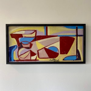 Original Vintage Mid-Century Abstract Painting Swedish / Oil Painting / Original Wall Art / Wall Decor / Mid-Century Art / Abstract Art