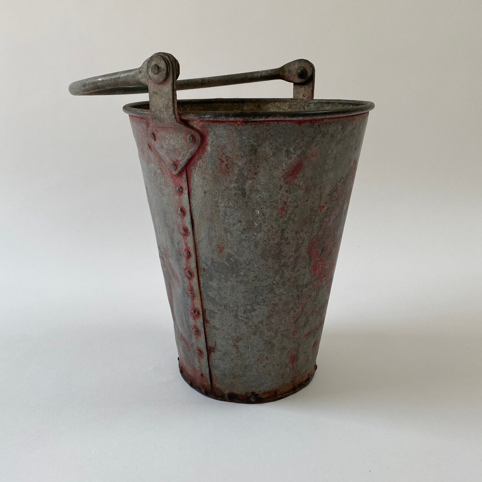 Antique Vintage British Metal Fire Bucket Etsy