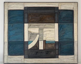 Large Swedish Mid-Century Modernist Oil Painting: Max Gregor Carlsson, Abstract Wall Art