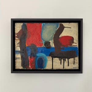 Original Vintage Mid-Century Abstract Painting Swedish / Oil Painting / Original Wall Art / Wall Decor / Mid-Century Art / Abstract Art