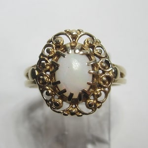 Natural Opal Ring Size 6 Vintage 14k Gold Jewelry