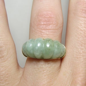 Jadeite Statement Ring Size 7 | Vintage 14k Gold Jewelry