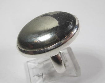 Natural Pyrite Fool's Gold Ring Size 6 Vintage Sterling Silver Jewelry