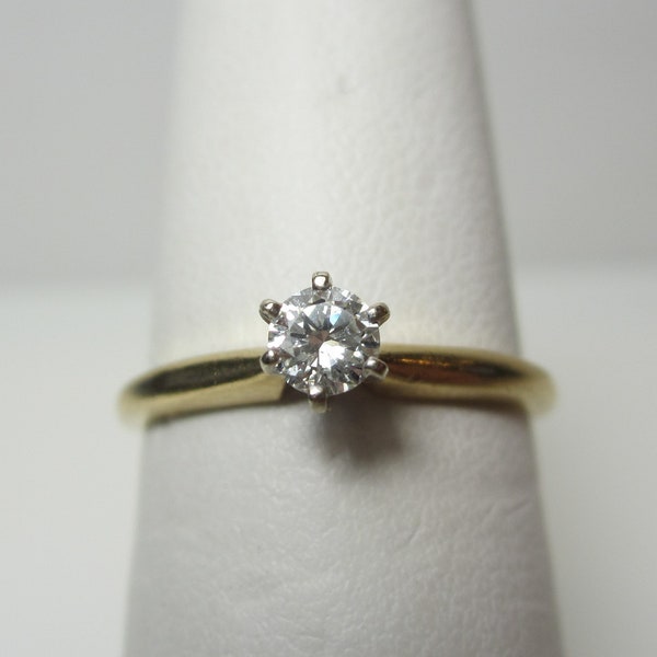 Diamond Solitaire Engagement Ring | Size 6 | Vintage 14k Gold Jewelry
