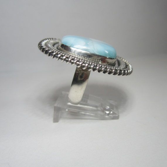 Larimar Square Statement Ring Size 7 Sterling Sil… - image 9