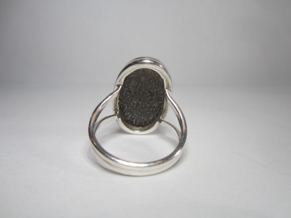 Fossilized Dinosaur Bone Ring Size 8 Vintage Ster… - image 8
