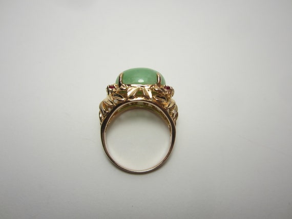 Jadeite and Ruby Statement Ring Size 7 | Vintage … - image 8